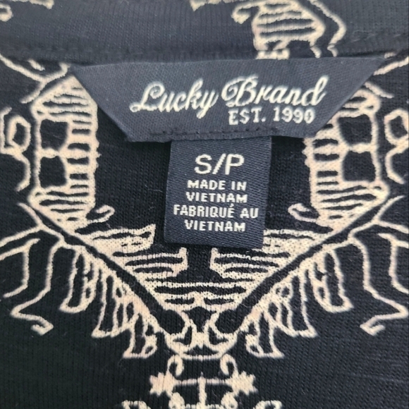 Lucky Brand black and tan long sleeve tunic size Small - Picture 3 of 6
